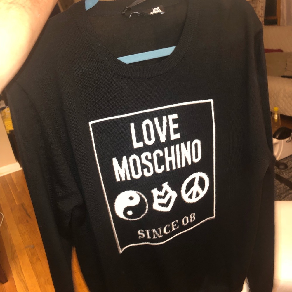 Xxl Love Moschino Black Sweatshirt Nwt